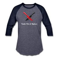 Dual Chef Knives - Food Fire & Knives - Frato's Apparel - Long-Sleeve T-Shirt - heather blue/navy