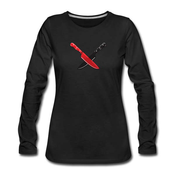 Dual Chef Knives -- Frato's - Women's Premium Long Sleeve T-Shirt - black