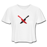 Dual Chef Knives - Frato's - Women's Cropped T-Shirt - white