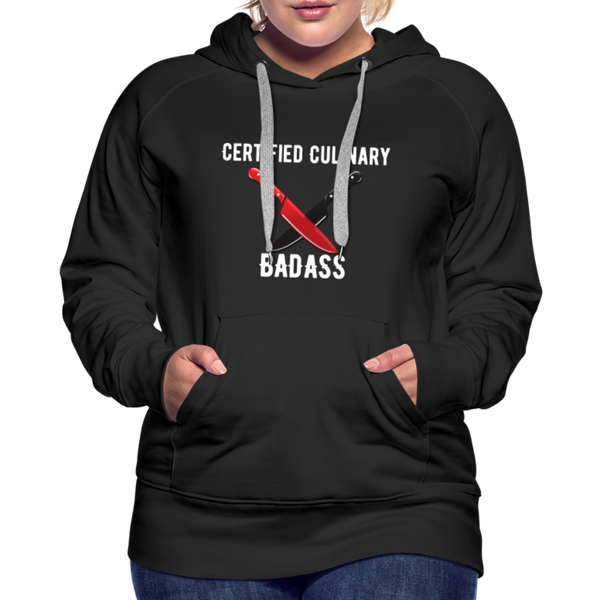 Certified Culinary Badass Dual Chef Knives - Frato's - Women’s Premium Hoodie - black