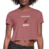 Certified Culinary Badass Dual Chef Knives - Frato's - Women's Cropped T-Shirt - mauve