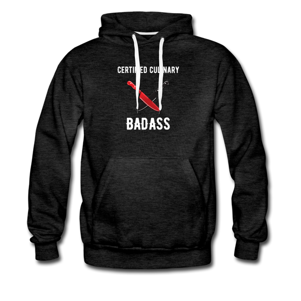 Certified Culinary Badass Dual Chef Knives - Frato's - Men’s Premium Hoodie - charcoal gray