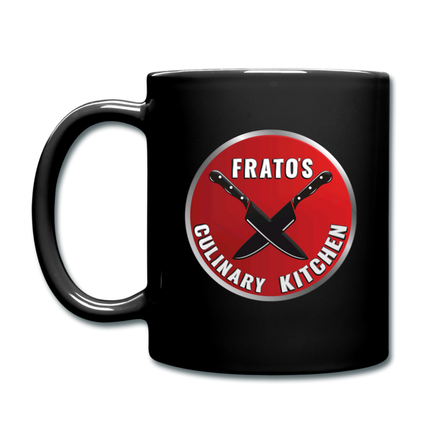 Frato's Culinary Kitchen Logo Black Ceramic Mug - black