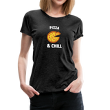 Pizza & Chill - Foodie Apparel - Women’s Premium T-Shirt - charcoal gray
